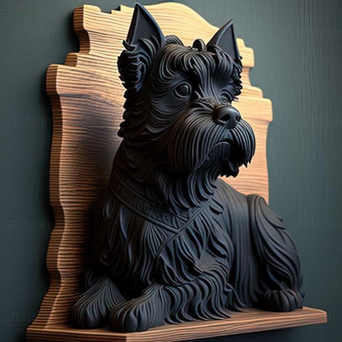 3D модель Чорний терєр собака (STL)